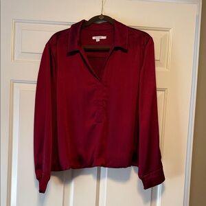 Chico’s Deep Red Women's Bubble Hem Blouse